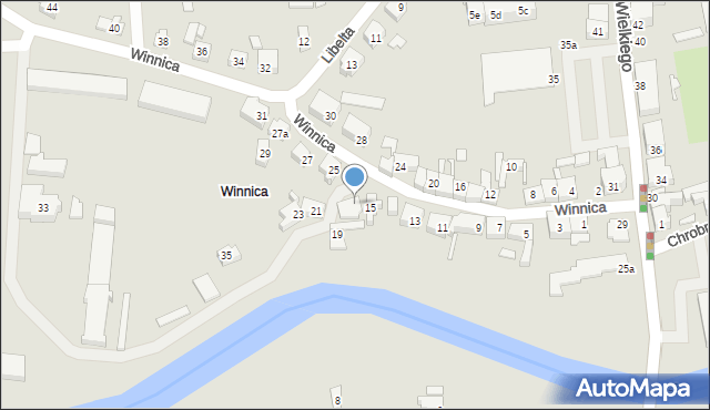 Międzyrzecz, Winnica, 17, mapa Międzyrzecz