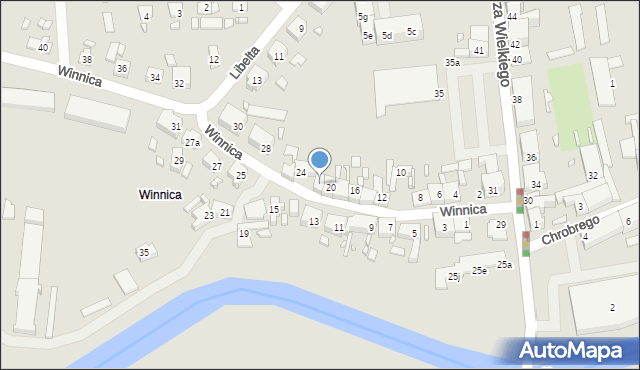 Międzyrzecz, Winnica, 22, mapa Międzyrzecz