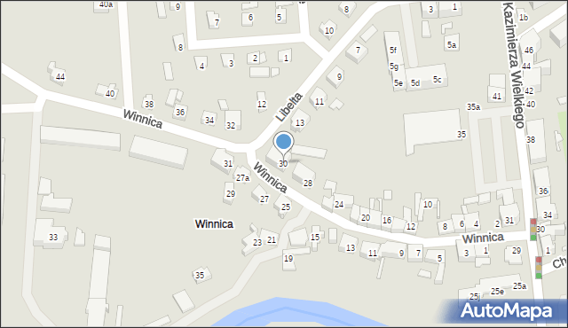 Międzyrzecz, Winnica, 30, mapa Międzyrzecz