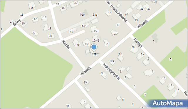 Mielec, Witosa Wincentego, 15B, mapa Mielca