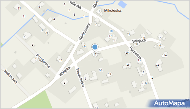 Mikołeska, Wiejska, 12, mapa Mikołeska