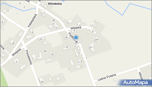 Mikołeska, Wiejska, 13, mapa Mikołeska