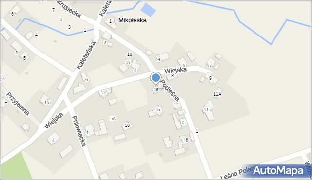 Mikołeska, Wiejska, 16, mapa Mikołeska