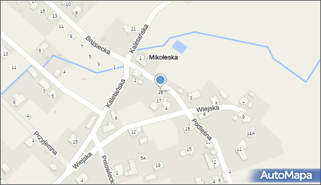 Mikołeska, Wiejska, 18, mapa Mikołeska