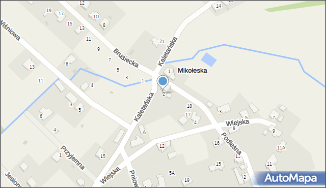 Mikołeska, Wiejska, 2, mapa Mikołeska