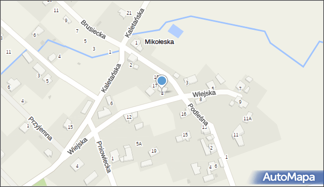 Mikołeska, Wiejska, 4, mapa Mikołeska