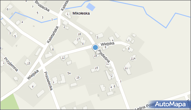 Mikołeska, Wiejska, 6, mapa Mikołeska