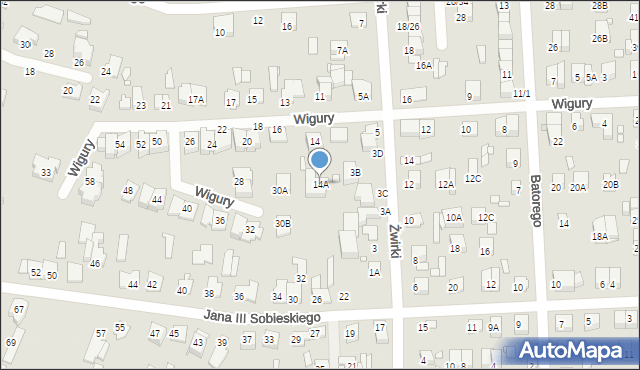 Mińsk Mazowiecki, Wigury Stanisława, inż. pil., 14A, mapa Mińsk Mazowiecki