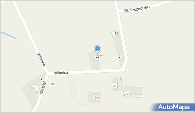 Młodziejowice, Winnica, 21, mapa Młodziejowice