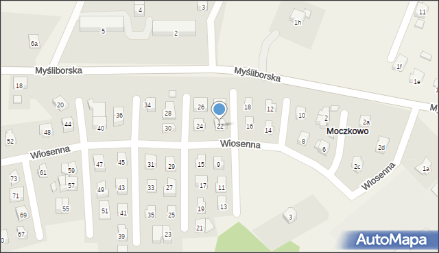 Moczkowo, Wiosenna, 22, mapa Moczkowo