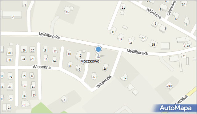 Moczkowo, Wiosenna, 2a, mapa Moczkowo