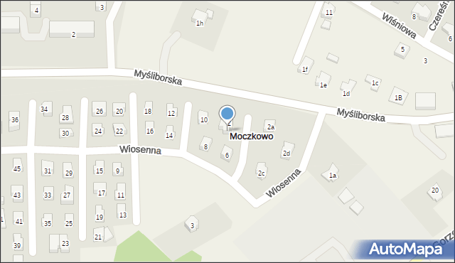 Moczkowo, Wiosenna, 4, mapa Moczkowo