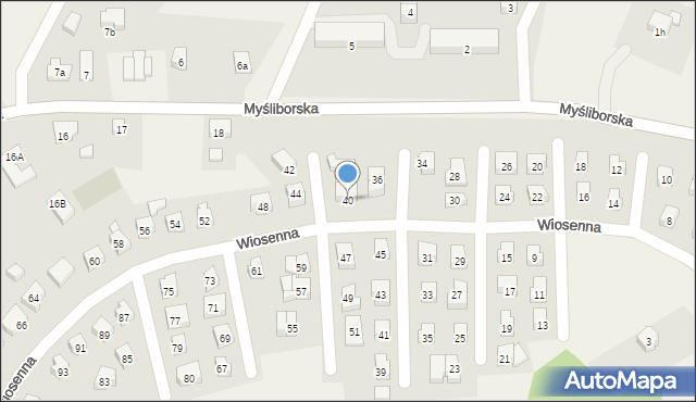 Moczkowo, Wiosenna, 40, mapa Moczkowo