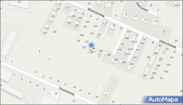 Modlnica, Wierzbowa, 24f, mapa Modlnica