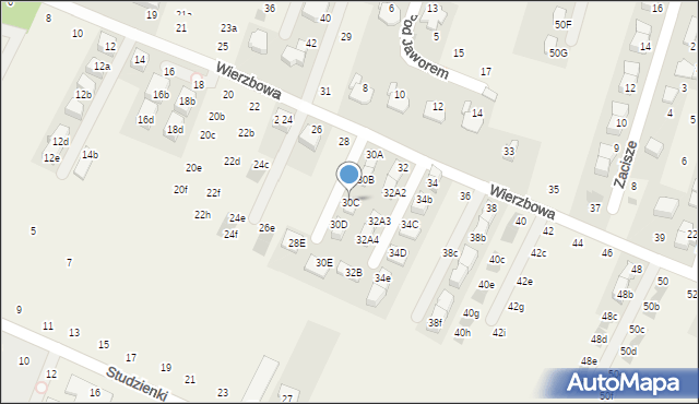 Modlnica, Wierzbowa, 30C, mapa Modlnica