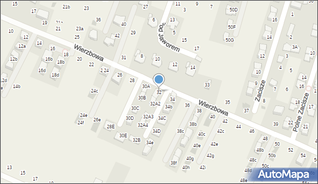 Modlnica, Wierzbowa, 32, mapa Modlnica