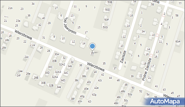 Modlnica, Wierzbowa, 33, mapa Modlnica