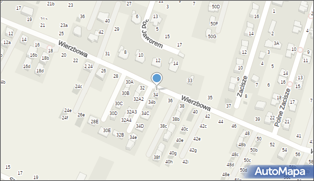 Modlnica, Wierzbowa, 34A, mapa Modlnica