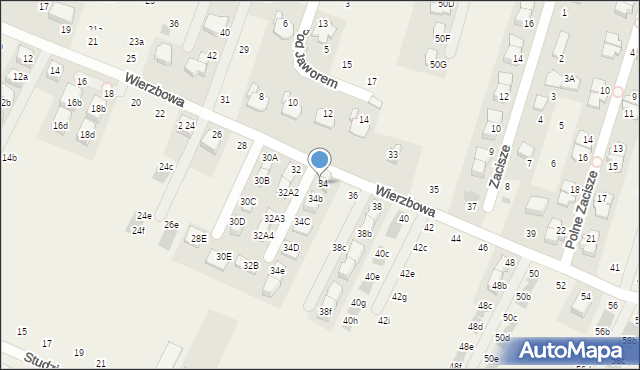 Modlnica, Wierzbowa, 34a1, mapa Modlnica