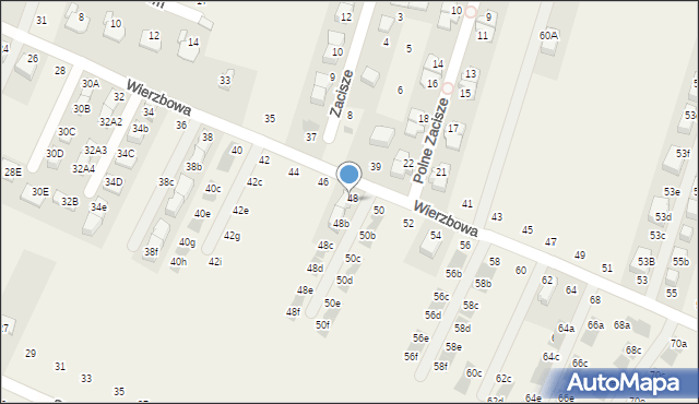 Modlnica, Wierzbowa, 48a, mapa Modlnica