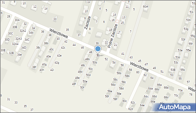 Modlnica, Wierzbowa, 50a, mapa Modlnica