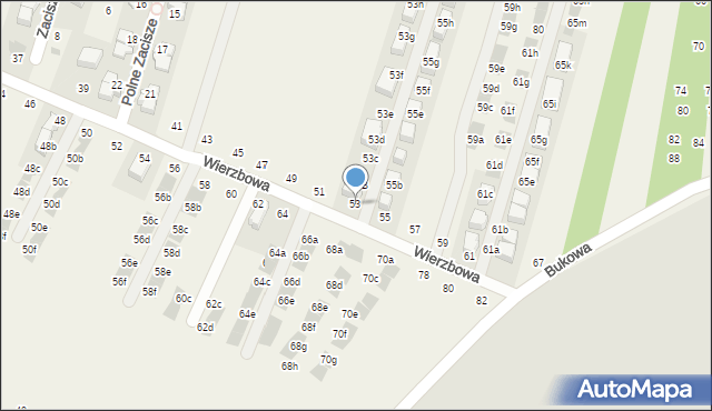 Modlnica, Wierzbowa, 53, mapa Modlnica