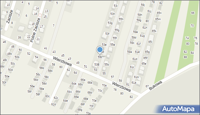 Modlnica, Wierzbowa, 53c, mapa Modlnica