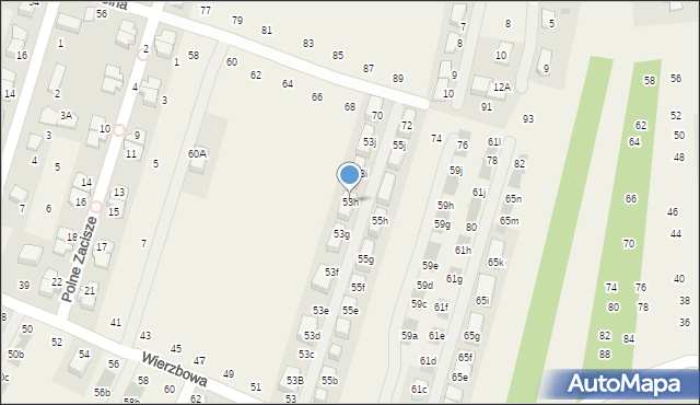 Modlnica, Wierzbowa, 53h, mapa Modlnica