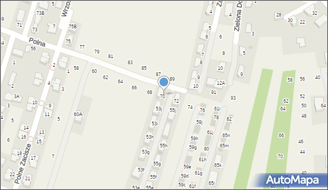 Modlnica, Wierzbowa, 53k, mapa Modlnica