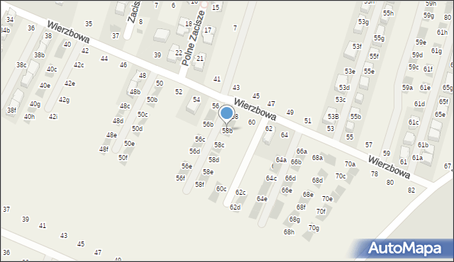 Modlnica, Wierzbowa, 58b, mapa Modlnica