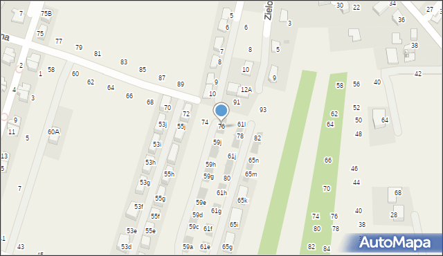 Modlnica, Wierzbowa, 59k, mapa Modlnica