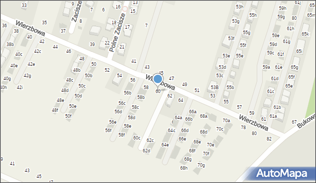 Modlnica, Wierzbowa, 60, mapa Modlnica