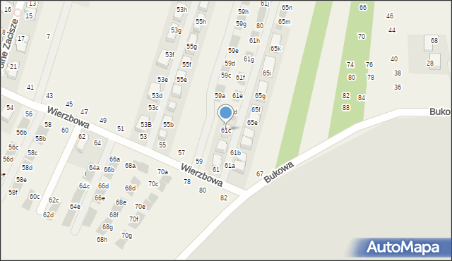 Modlnica, Wierzbowa, 61c, mapa Modlnica