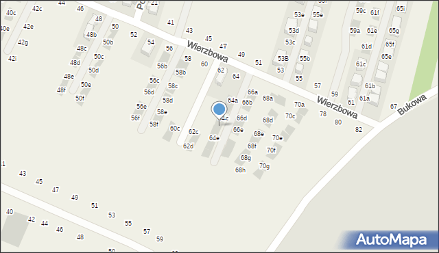 Modlnica, Wierzbowa, 64d, mapa Modlnica