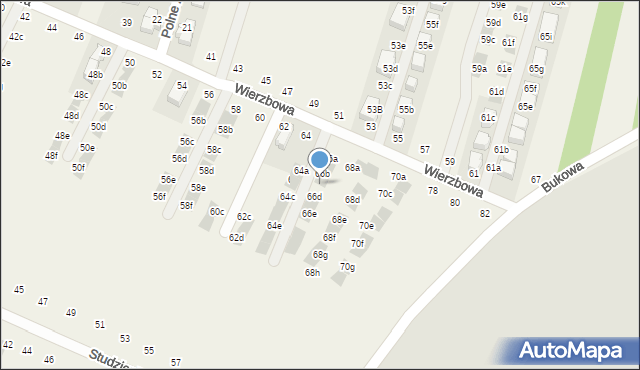 Modlnica, Wierzbowa, 66c, mapa Modlnica