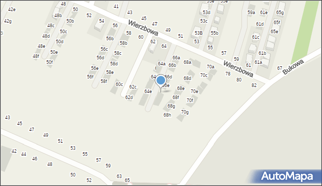 Modlnica, Wierzbowa, 66f, mapa Modlnica