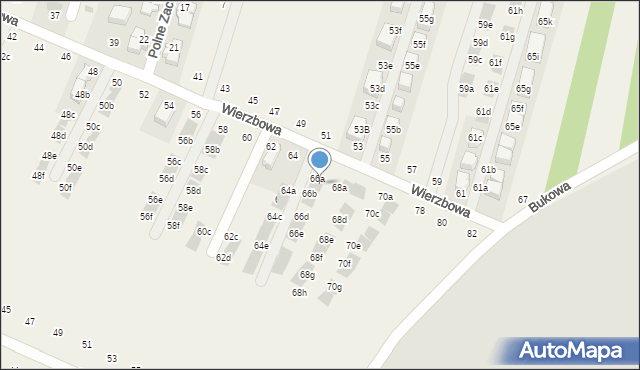 Modlnica, Wierzbowa, 70, mapa Modlnica