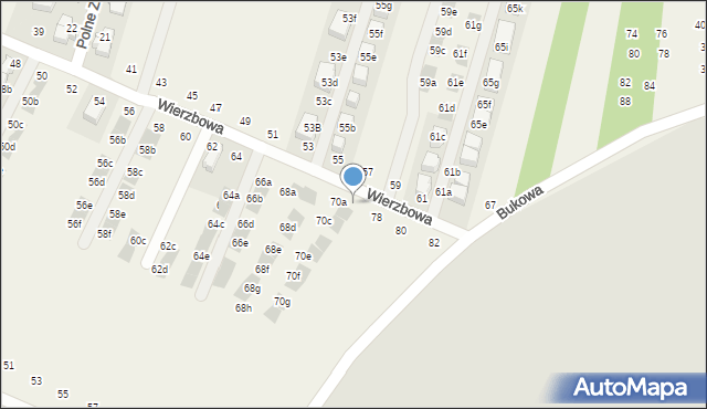 Modlnica, Wierzbowa, 76, mapa Modlnica