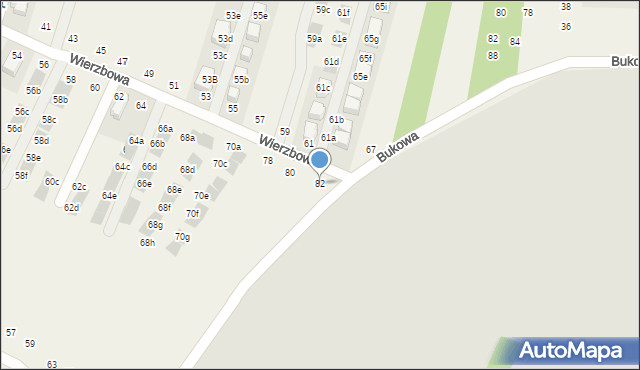 Modlnica, Wierzbowa, 82, mapa Modlnica