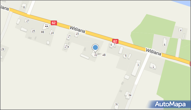 Modzerowo, Wiślana, 11, mapa Modzerowo