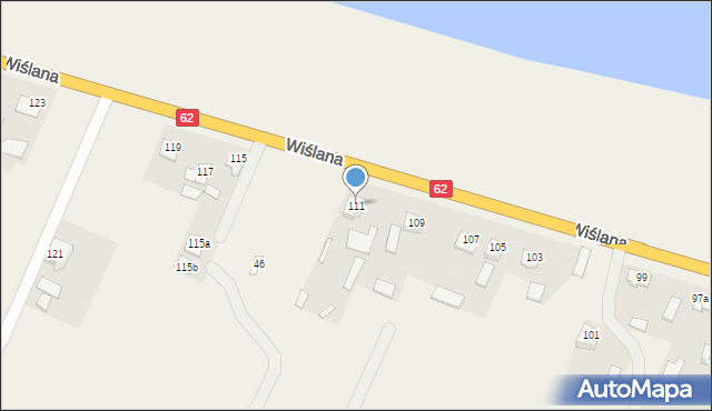 Modzerowo, Wiślana, 111, mapa Modzerowo