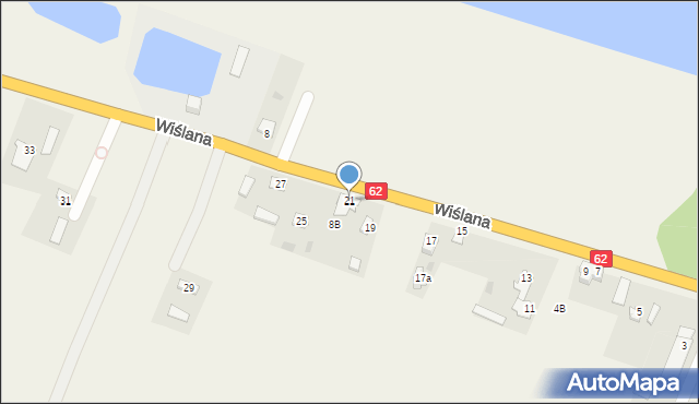 Modzerowo, Wiślana, 21, mapa Modzerowo