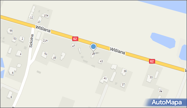 Modzerowo, Wiślana, 45, mapa Modzerowo