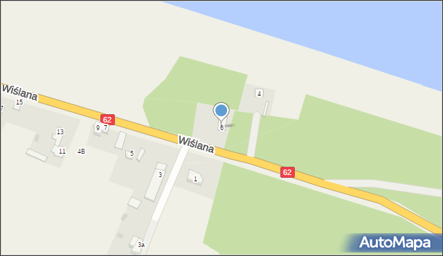 Modzerowo, Wiślana, 6, mapa Modzerowo