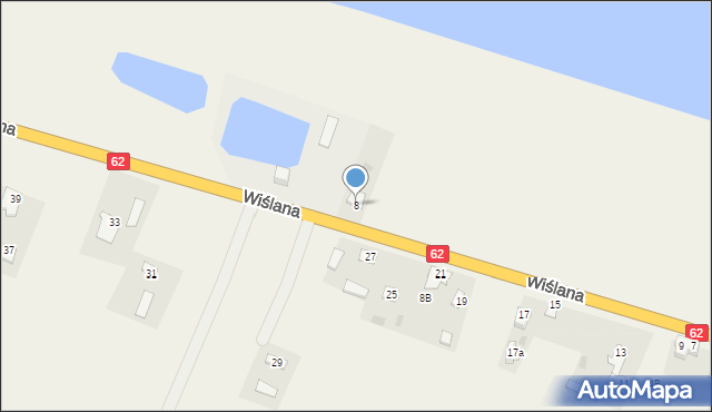 Modzerowo, Wiślana, 8, mapa Modzerowo