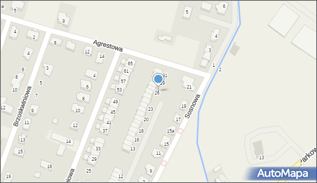 Mokronos Dolny, Winogronowa, 27, mapa Mokronos Dolny