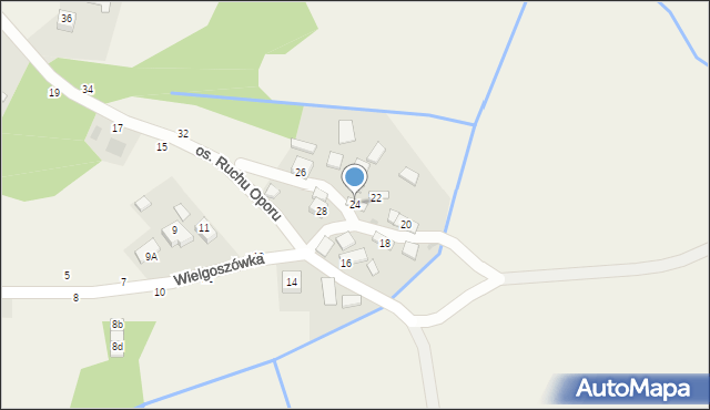 Mokrzyska, Wielgoszówka, 24, mapa Mokrzyska