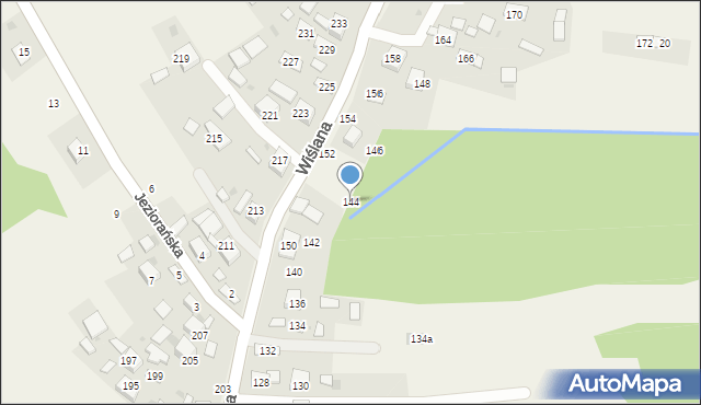 Mokrzyska, Wiślana, 144, mapa Mokrzyska
