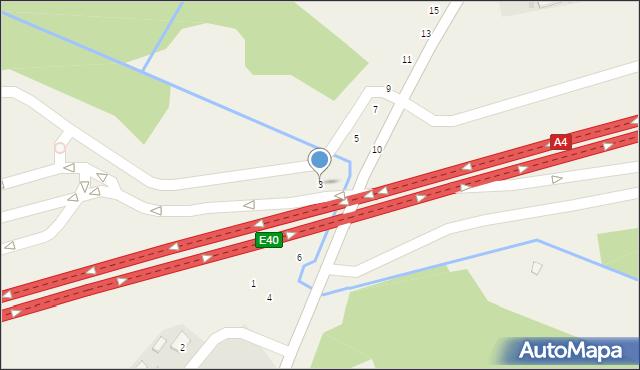 Mokrzyska, Wiślana, 3, mapa Mokrzyska