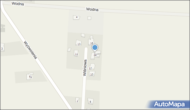 Mrozów, Wiśniowa, 14, mapa Mrozów